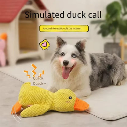 Plush Duck Dog Toy with Hugging Design, Interactive Comfort Chew and Sleep Companion for Puppies and Small Dogs, Soft Yellow Duck Pet Toy