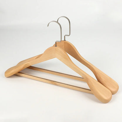 Wide Shoulder Wooden Clothes Hanger – Heavy-Duty Suit & Coat Hanger for Wardrobe Storage