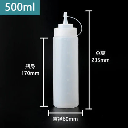 Large Squeeze Condiment Bottles with Nozzles – Ketchup, BBQ Sauce, Olive Oil Dispenser Squeeze Bottles Kitchen Gadget