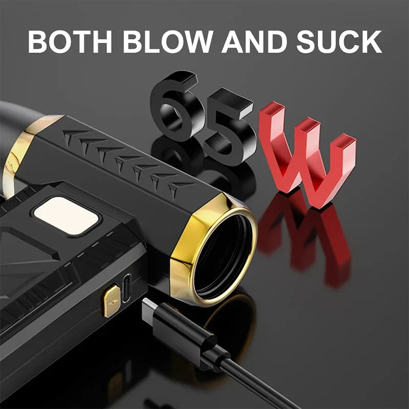 High-Speed Electric Air Blower 1,000,000 RPM Turbo Fan, Portable Dust Cleaner with Vacuum Function, Type-C Rechargeable 55m/s Brushless Jet Blower with LED Display