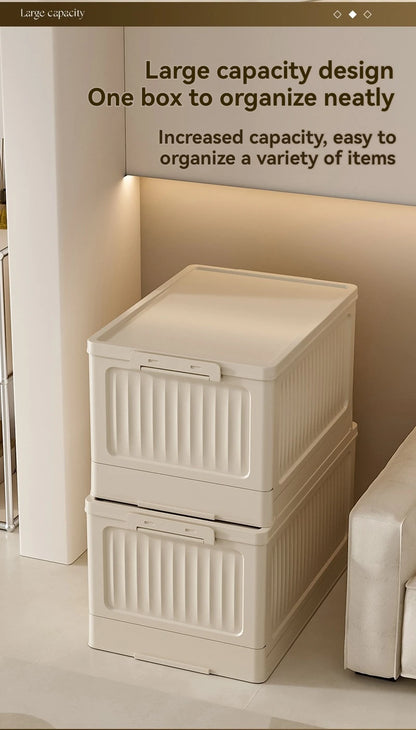 Folding Storage Box with Lid, Multifunction Foldable Organizer Container for Plastic Sundries & Household Supplies