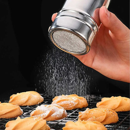 Stainless Steel Powder Shaker, Mesh Spice Duster with Lid for Cocoa, Pepper, Sugar, Salt and Cinnamon