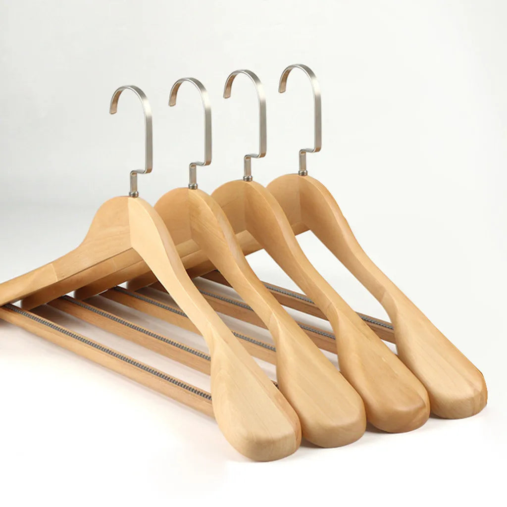 Wide Shoulder Wooden Clothes Hanger – Heavy-Duty Suit & Coat Hanger for Wardrobe Storage