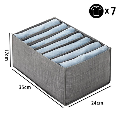 Foldable Clothes Organizer with Handles – Jeans Storage Box for Closet Drawer & Wardrobe Organization