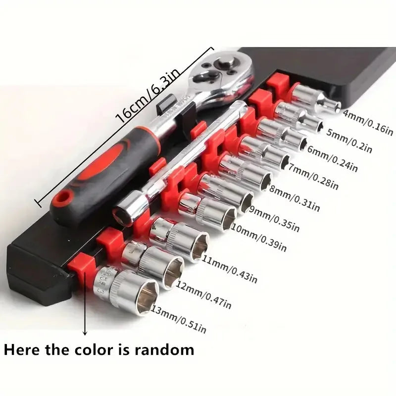 Xiaofei 12-Piece Auto Repair Tool Set, Socket Wrench Combination Hardware Tool Kit with Toolbox