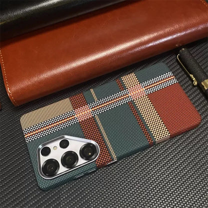 Carbon Fiber Texture Magnetic Case with MagSafe Wireless Charging and Alloy Lens Protection for Samsung Galaxy S26 & S25 Series, Matte Shockproof Hard Cover