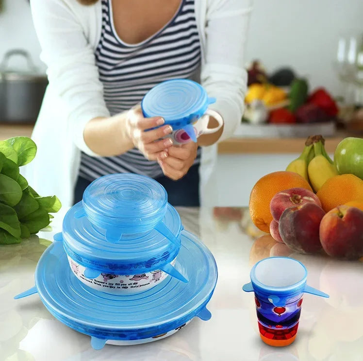 Silicone Stretch Lid – Reusable Food Cover Sealed Bowl Storage Kitchen Accessory