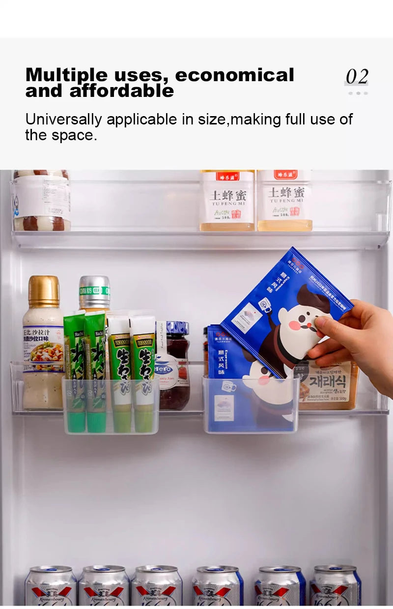 Refrigerator Side Door Storage Box, Wall-Mounted PP Hanging Organizer for Small Items & Cosmetics