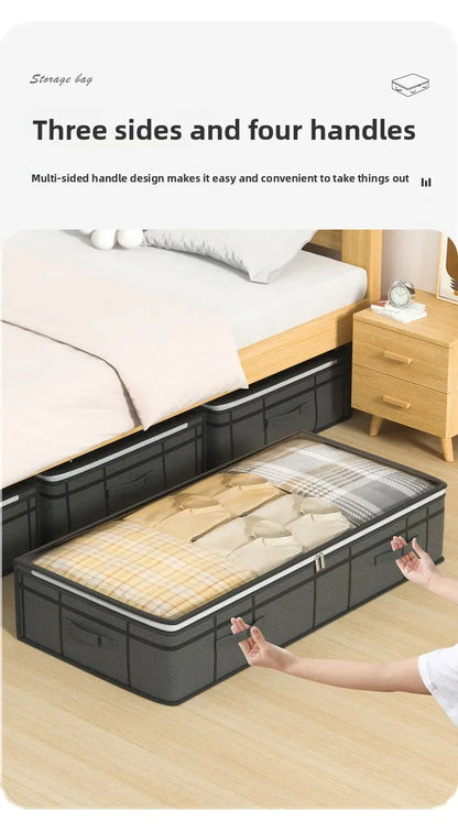 Large Underbed Storage Bag, Foldable Clothes & Quilt Organizer for Bedroom, Dorm & Wardrobe