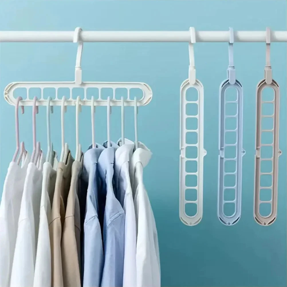 Solid Wood Multi-Hook Clothes Hanger – Vintage Wooden Organizer with 8 Hooks for Underwear & Accessories