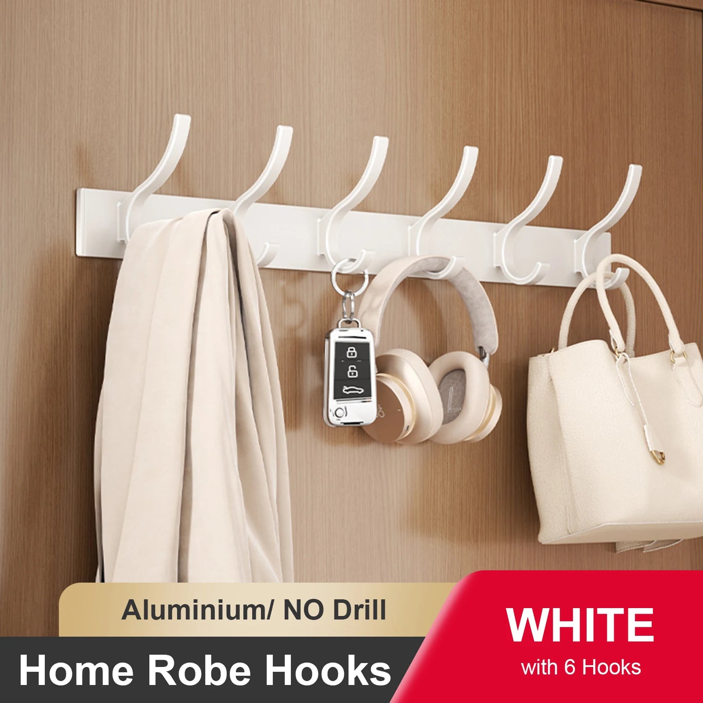 Adhesive Wall Clothes Hooks – No-Drill Bathroom Towel & Door Back Hanging Hooks