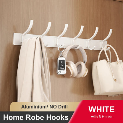 Adhesive Wall Clothes Hooks – No-Drill Bathroom Towel & Door Back Hanging Hooks