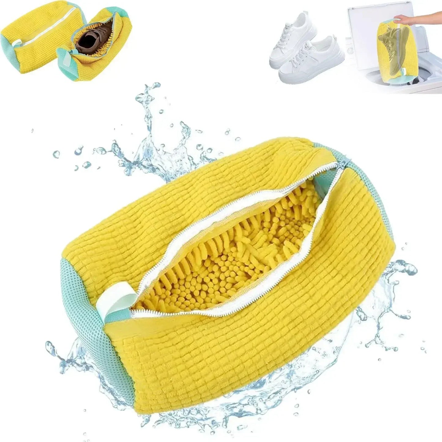 Shoe Washing Bag for Washing Machine – Zippered Laundry Cleaning Bag with Soft Fibers for Sneakers