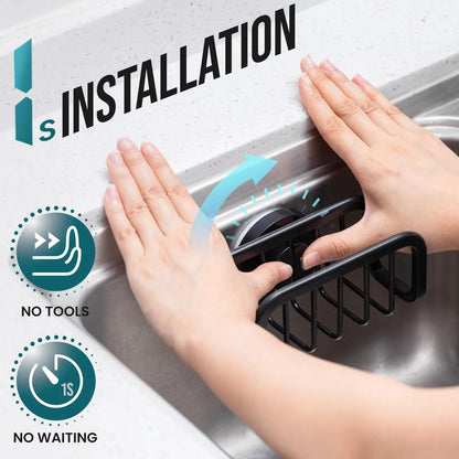 Sponge Holder for Kitchen Sink, Suction Cup Sink Organizer Rustproof Removable Sponge Caddy