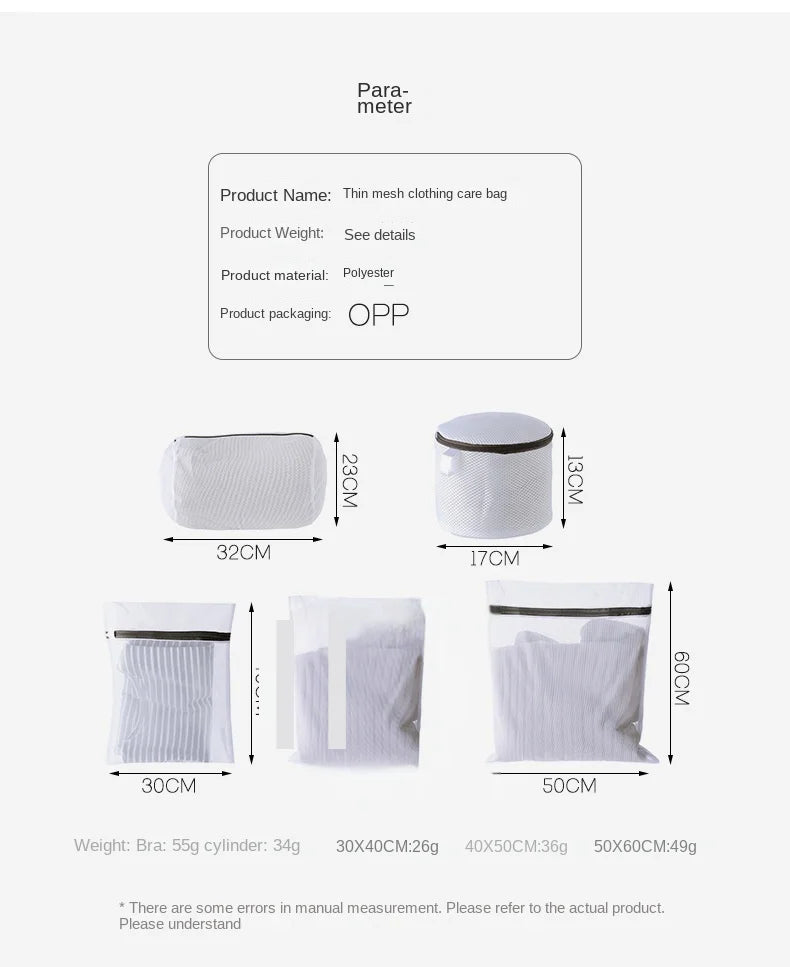 Laundry Bags Set for Washing Machine, Fine Mesh Oxford Fabric Wash Bags for Clothes, Underwear and Bras