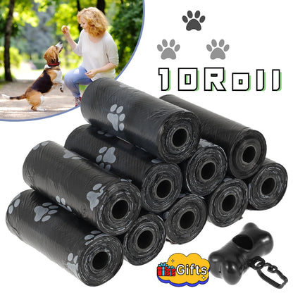 Disposable Dog Poop Waste Bags Rolls, Leak-Proof Pet Cleanup Bags with Bone Dispenser Compatibility, 10/30/50 Roll Options for Outdoor and Home Use