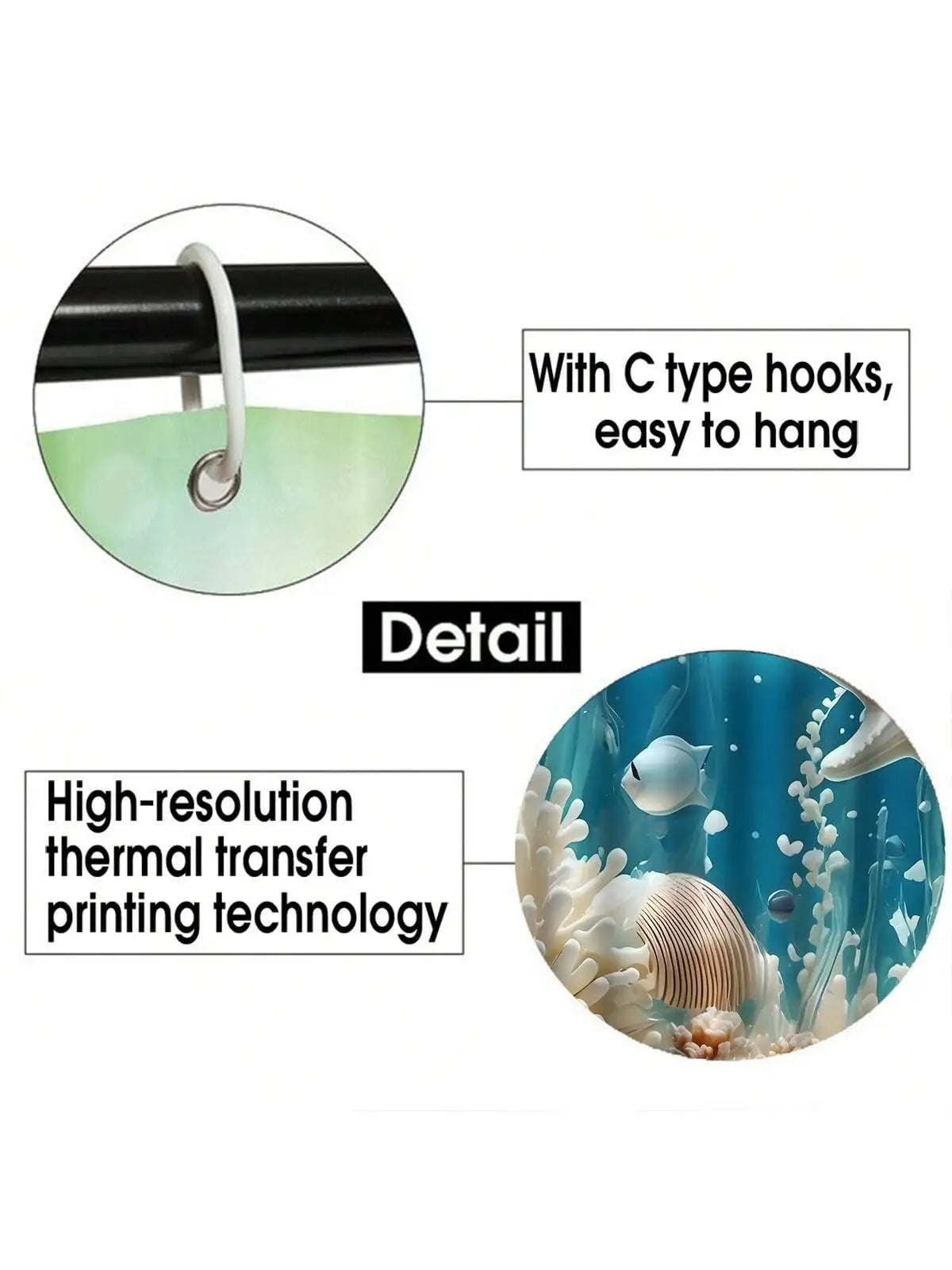 4pcs Coral Starfish Pattern Bathroom Set, Waterproof Fabric Shower Curtain With 12 Hooks Toilet Lid Cover, Bathroom Decor