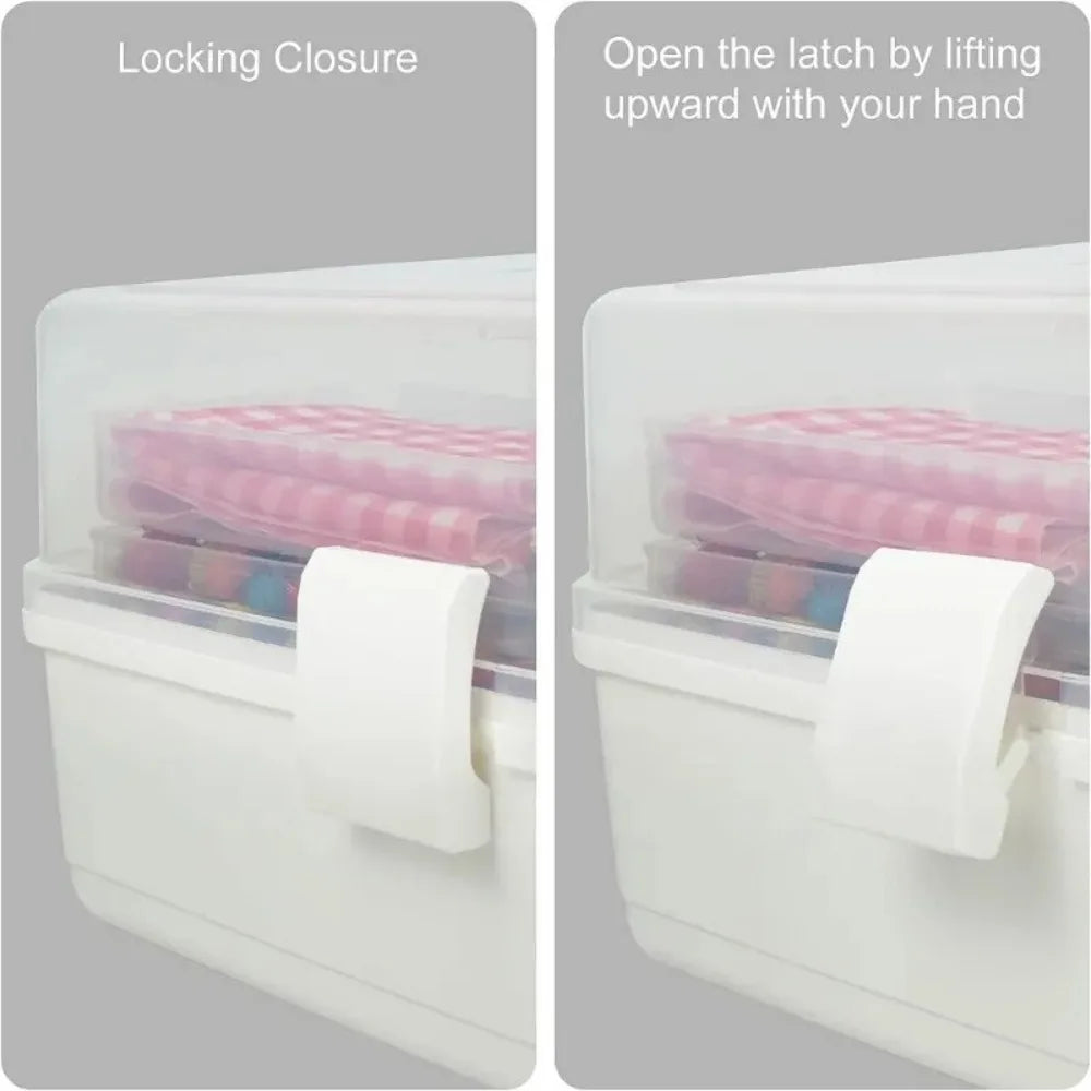 2/3 Layer Large Capacity Foldable Storage Box, Multifunctional Plastic Organizer for Makeup, Jewelry, Hairpins & Nail Art