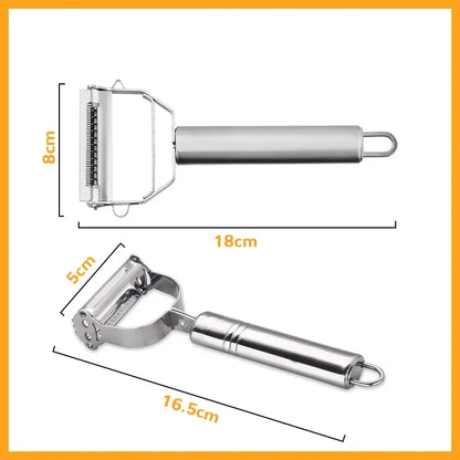 Stainless Steel Vegetable Peeler, Multifunctional Double-Head Fruit Peeler and Julienner for Kitchen Use