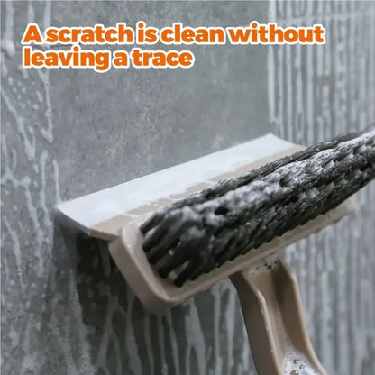 360° Rotating Crevice Cleaning Brush with Scraper – Multi-Purpose Hard Bristle Tile & Gap Cleaner for Bathroom & Kitchen