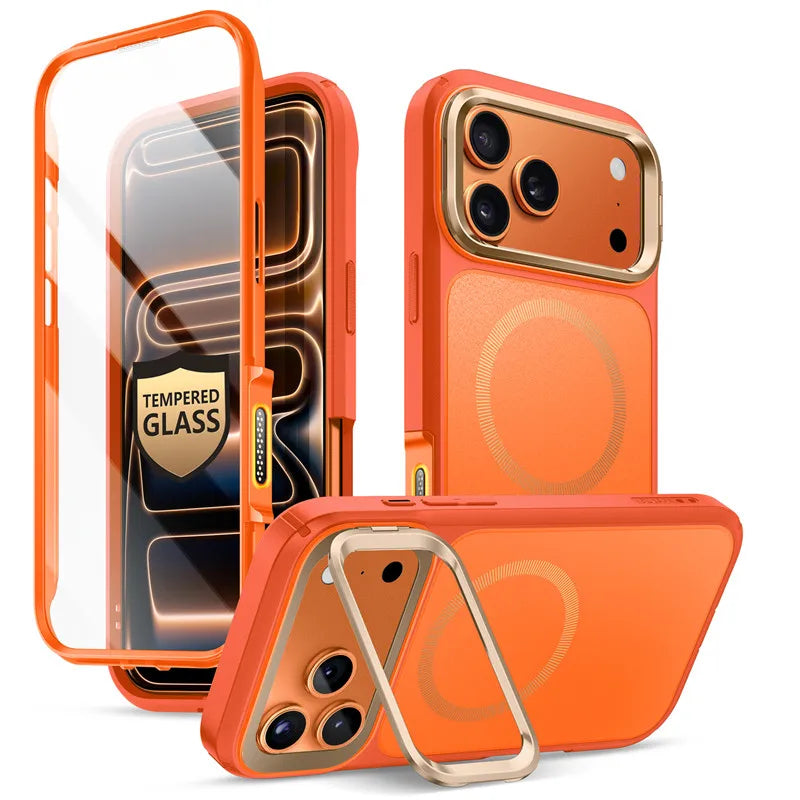 For iPhone 17 Pro Max Case 6.9" I-BLASON Are Flip Full-Body Magnetic Phone Case with Tempered Glass Screen Protector & Stand