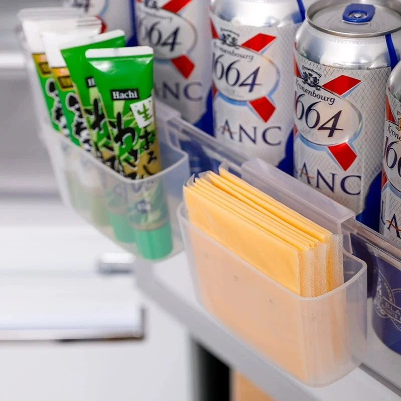 Refrigerator Side Door Storage Box, Wall-Mounted PP Hanging Organizer for Small Items & Cosmetics