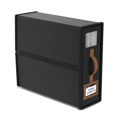 Foldable Bed Sheets Set Organizer, Linen Fabric Closet Storage Box with Window for Bedding & Pillows