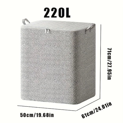 Extra Large Storage Chest with Lid – Heavy-Duty Non-Woven Fabric Organizer for Clothes & Bedding