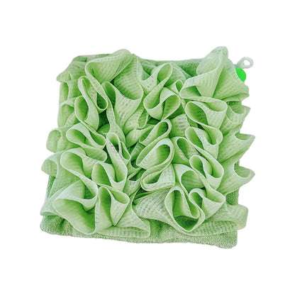 Soft Exfoliating 2-In-1 Bath Loofah – Bath Ball Towel with Drawstring Soap Closure Reusable Mesh Shower Sponge