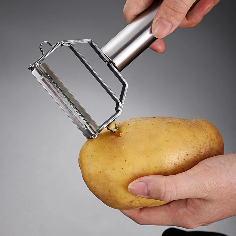 Stainless Steel Vegetable Peeler, Multifunctional Double-Head Fruit Peeler and Julienner for Kitchen Use