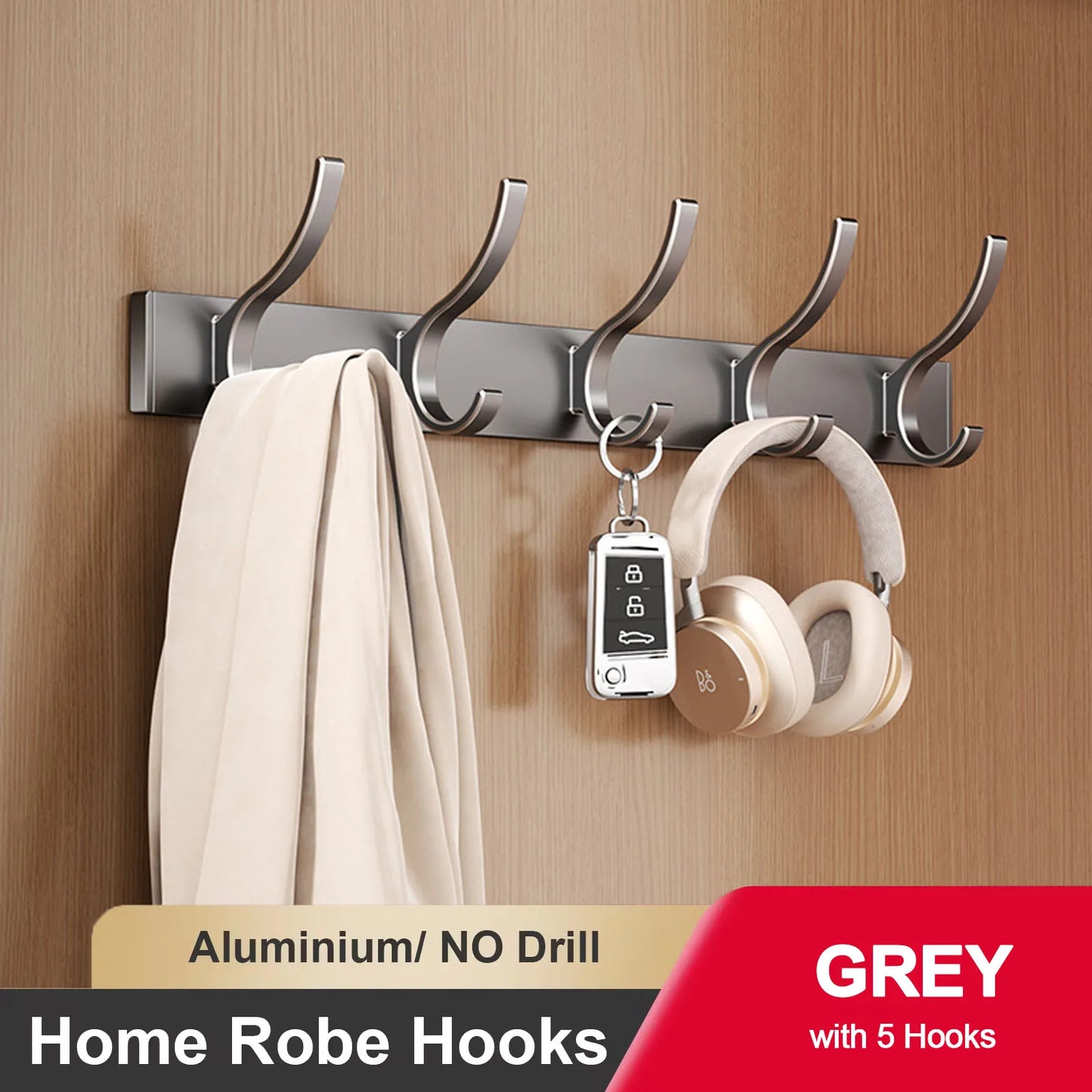 Adhesive Wall Clothes Hooks – No-Drill Bathroom Towel & Door Back Hanging Hooks