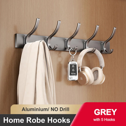 Adhesive Wall Clothes Hooks – No-Drill Bathroom Towel & Door Back Hanging Hooks