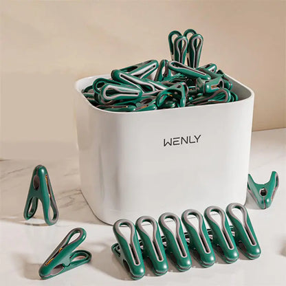 12–36PCS Plastic Clothes Pins with Storage Box, Multi-Purpose Laundry & Food Clips