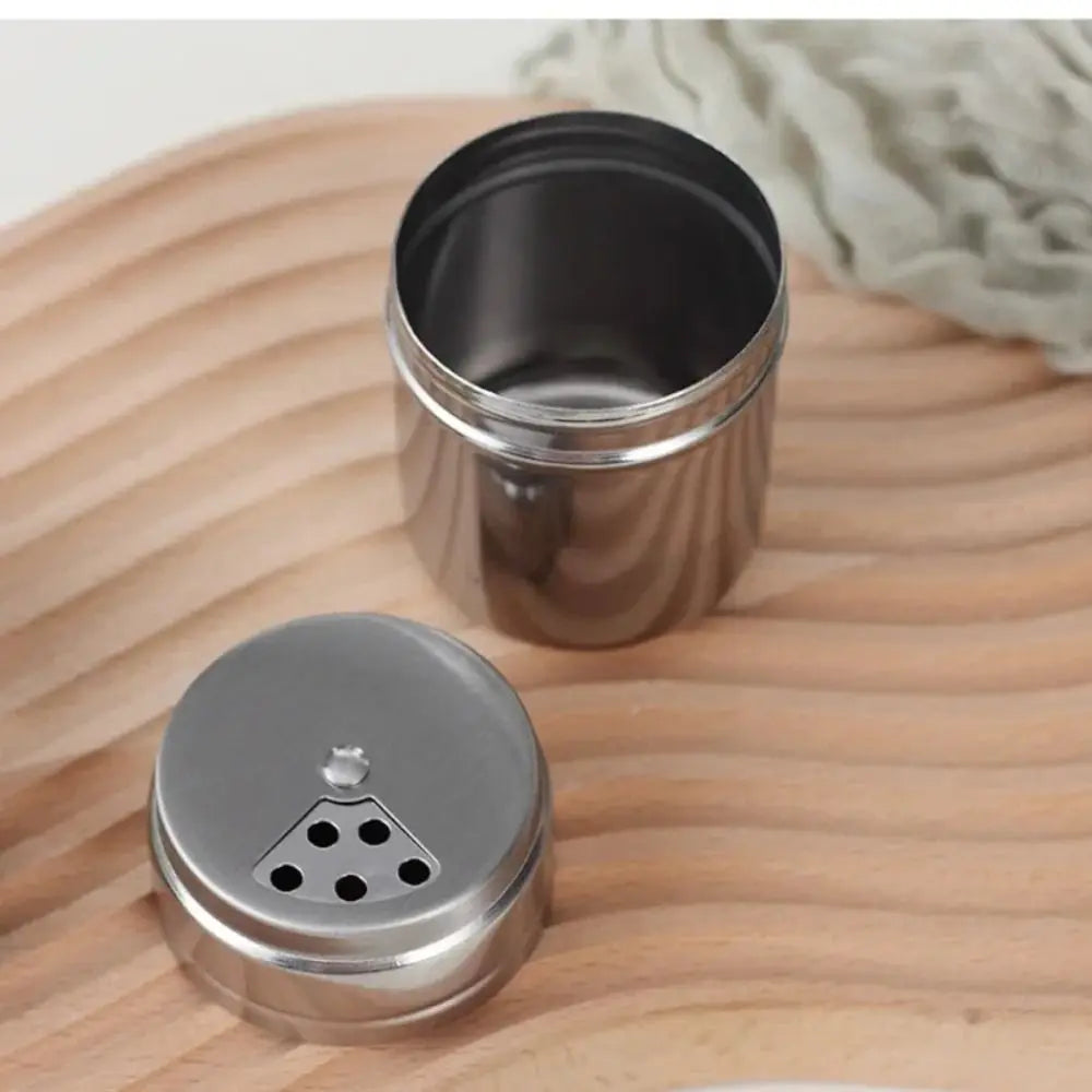Multi-Purpose Stainless Steel Seasoning Jar – Salt Sugar Bottle with Rotating Cover Spice Pepper Shaker