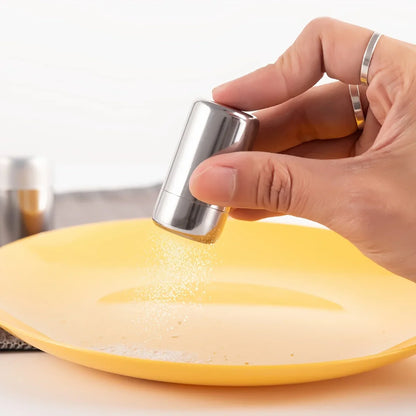 Food-Grade Stainless Steel Spice Jar – Mini Portable Salt and Pepper Shaker Leak-Proof for Camping and Picnic
