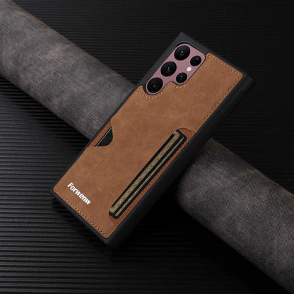 Retro Card Holder Phone Case for Samsung Galaxy S24 S25 Ultra S23 S21 FE S22 S20 S10 Plus Note 20 10 + Wallet PU Leather Cover