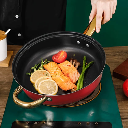 12PCS Stainless Steel Cookware Set, Non-Stick Pots & Pans with Lids, Multi-Color Kitchenware Set