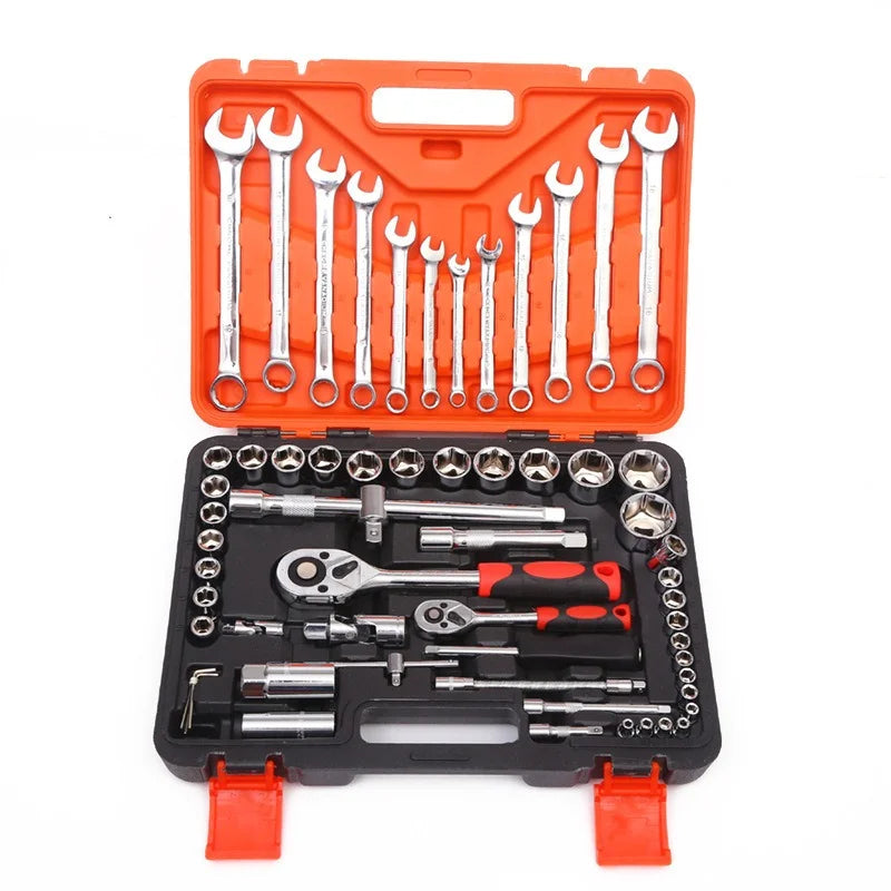 ZTEN 61-Piece Combination Tool Set, Household & Car Repair Manual Tool Kit with Socket and Wrench Set