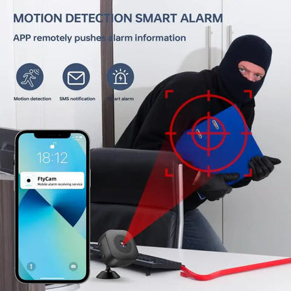 Mini WiFi Security Camera 4K Full HD with Two-Way Audio, Motion Detection, Color Night Vision, IP66 Waterproof Indoor/Outdoor Surveillance Camera for Home and Pet Monitoring