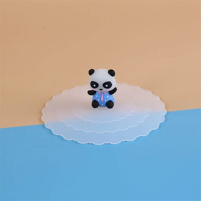 Cartoon Silicone Cup Cover 10cm – Cute Heat-Resistant Leak-Proof Sealed Lid Dustproof Suction Cup Tea Cover