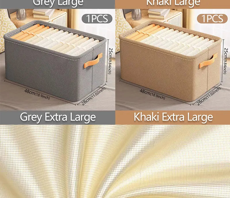 Thickened Foldable Clothes Storage Box – Versatile Closet & Drawer Organizer with Reinforced Handles