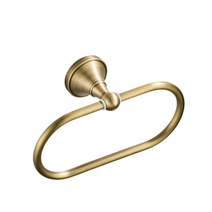 Luxury Solid Brass Bathroom Accessories Set, Antique Brass Towel Bar, Paper Holder, Towel Ring & Robe Hook