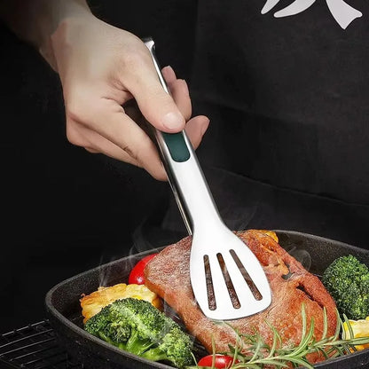 Stainless Steel Kitchen Tongs, Non-Slip Food Tongs for Cooking, BBQ, Salad, Bread and Buffet Serving