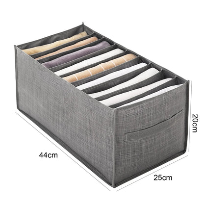 Wardrobe Clothes Organizer Storage Box – Foldable & Washable Jeans and T-Shirt Drawer Organizer