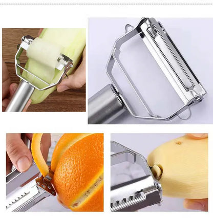 Stainless Steel Vegetable Peeler, Multifunctional Double-Head Fruit Peeler and Julienner for Kitchen Use