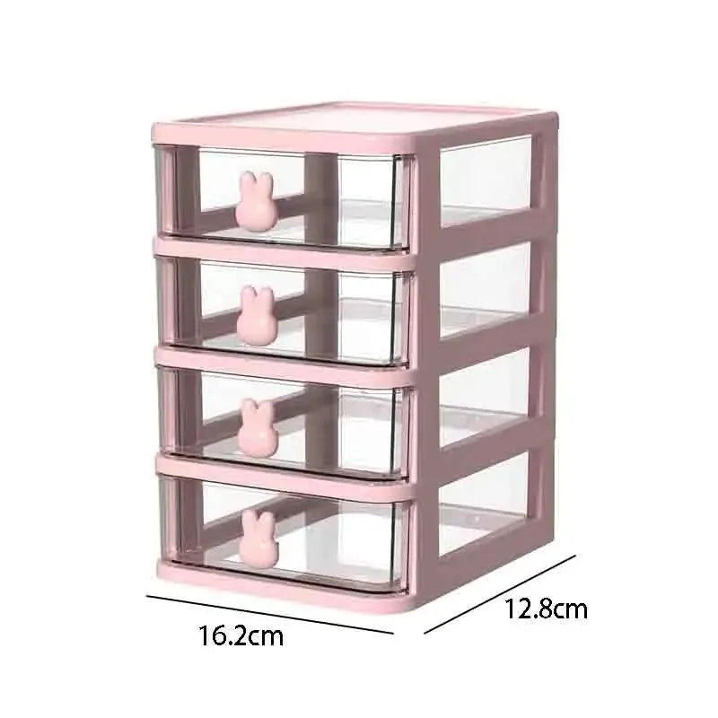 2–5 Layer Clear Stacking Drawer Organizer – Multi-Tier PP Storage Box Modular Desktop System for Office & Beauty Products