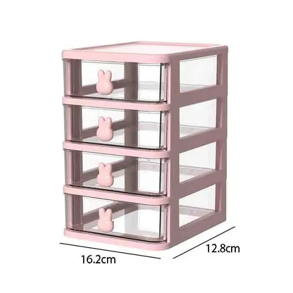 2–5 Layer Clear Stacking Drawer Organizer – Multi-Tier PP Storage Box Modular Desktop System for Office & Beauty Products