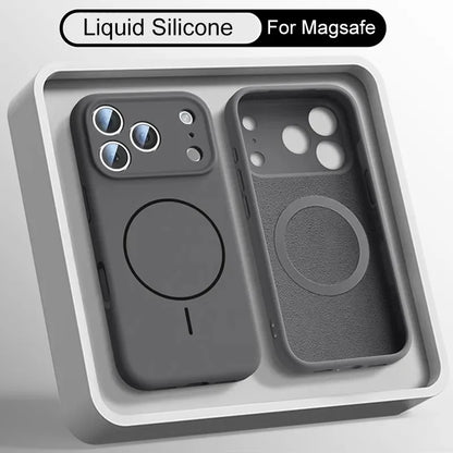 Magnetic Original Liquid Silicone For Magsafe Phone Case For iPhone 17 & 16 Series Skin Feel Soft Cover