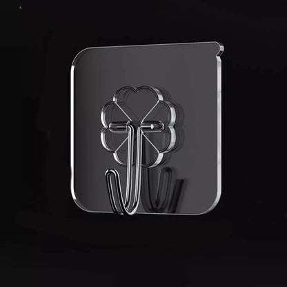 Transparent Adhesive Wall Hooks – No-Drill Traceless Strong Load-Bearing Hooks for Bathroom & Kitchen