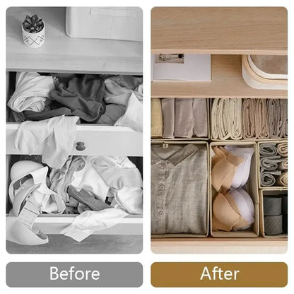 Foldable Underwear Organizer Set (6/12PCS) – Hard Storage Boxes for Bras, Socks & Drawer Closet Organization